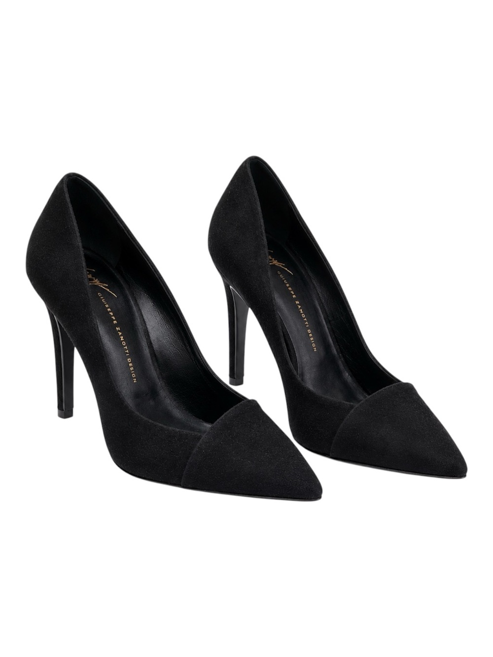 Giuseppe Zanotti Black Suede Pointed Toe Stiletto Pumps Size 37.5 Made in Italy - Picture 2 of 11